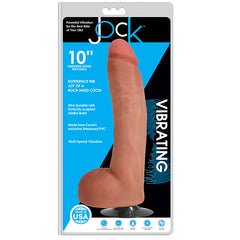 JOCK 10" VIBRATING DONG WITH BALLS - VANILLA