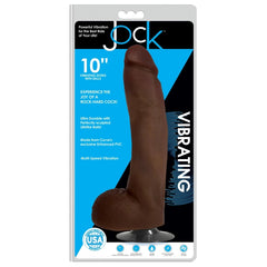 JOCK 10" VIBRATING DILDO W/BALLS CHOCOLATE