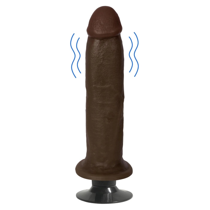 JOCK 8" VIBRATING DILDO NO BALLS CHOCOLATE