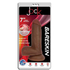 JOCK 7" BARESKIN DILDO W/BALLS LATTE