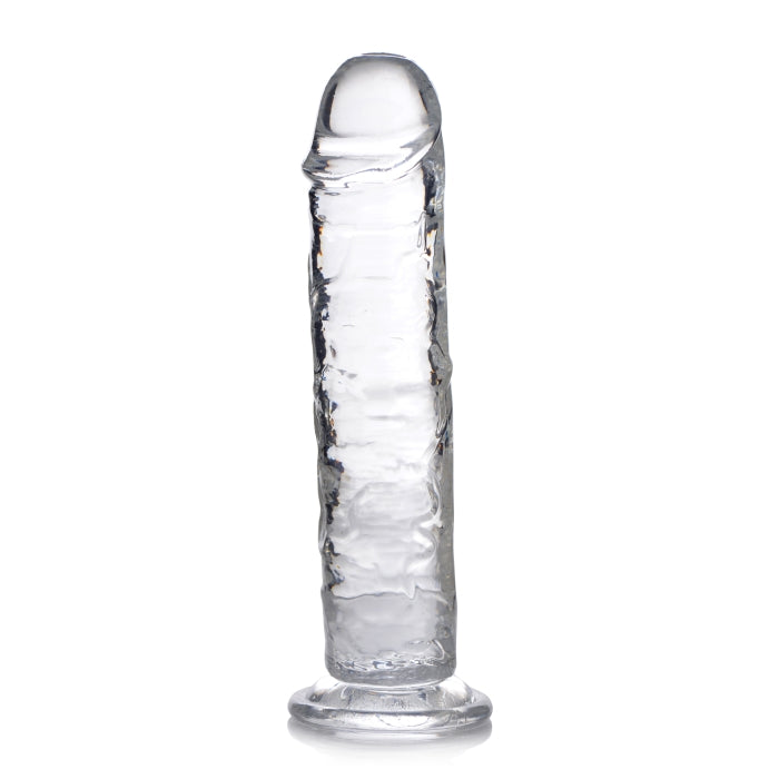 JOCK C-THRU SLIM 8" CLEAR TPE DILDO