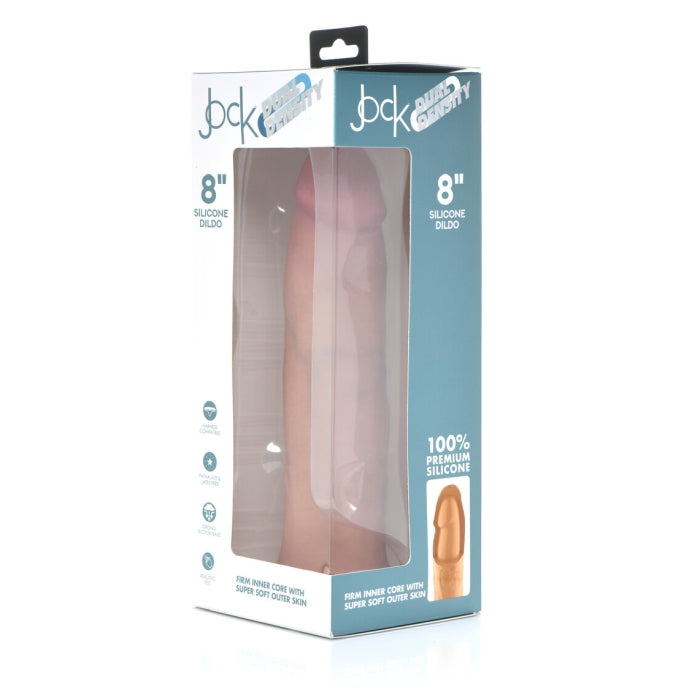 JOCK 8" DUAL DENSITY SILICONE DILDO - LIGHT