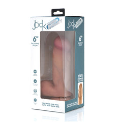 JOCK 6" DUAL DENSITY SILICONE DILDO W/ BALLS