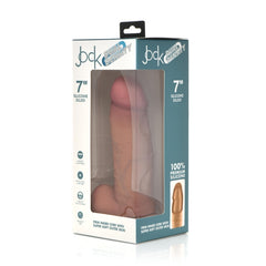 JOCK 7" DUAL DENSITY SILICONE DILDO W/ BALLS - LIGHT