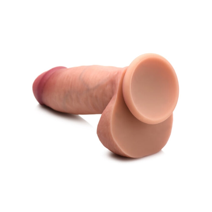 JOCK 7" DUAL DENSITY SILICONE DILDO W/ BALLS - LIGHT
