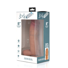 JOCK 8" DUAL DENSITY SILICONE DILDO W/ BALLS  - LIGHT