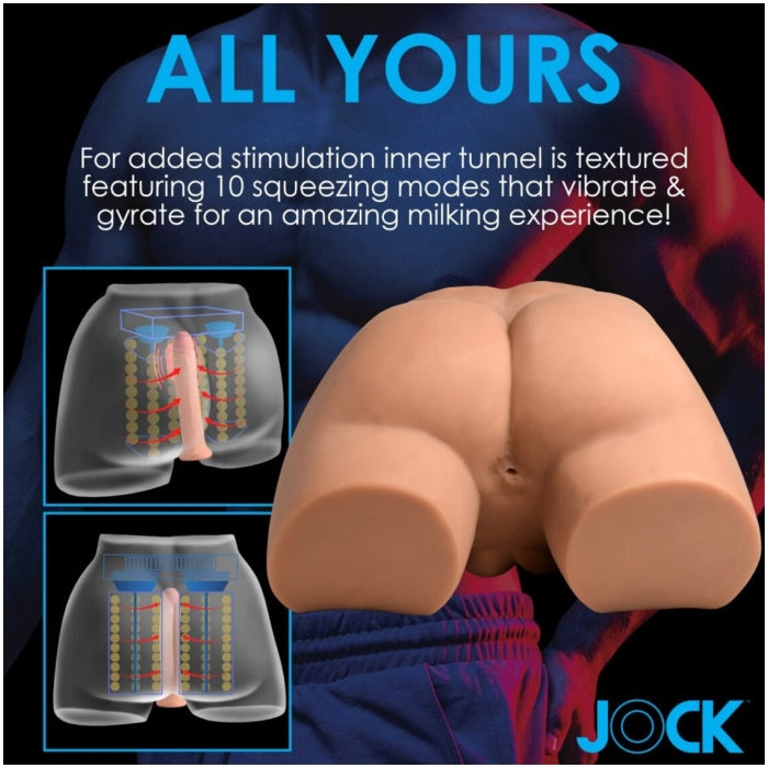MALE MSTRBTR JOCK VIBE & SQUEEZING W/ POSEABLE DILDO