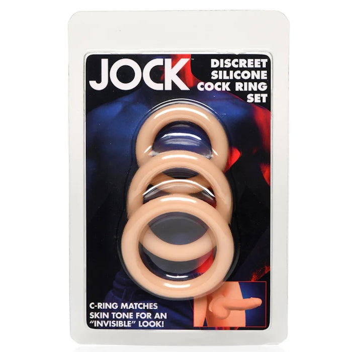 JOCK DISCREET SILICONE COCK RING SET - LIGHT