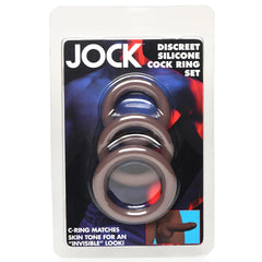 JOCK DISCREET SILICONE COCK RING SET - DARK