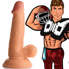DILDO W/ BALLS LIGHT 6.75" JOCKS FOOTBALL PLAYER FRANK