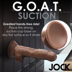 DILDO W/ BALLS DARK 7" JOCKS WEIGHTLIFTING WESLEY