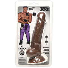 DILDO W/ BALLS DARK 7" JOCKS WEIGHTLIFTING WESLEY