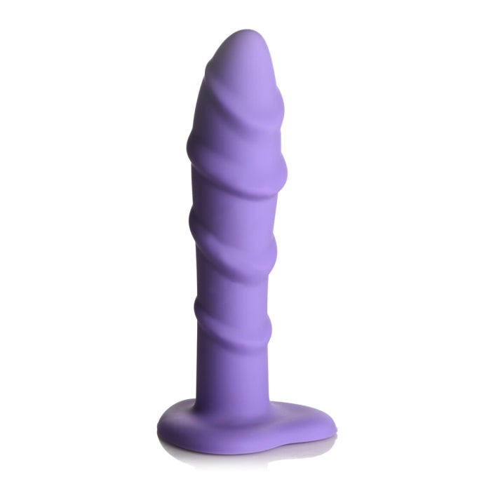 SIMPLY SWEET 7" SWIRL SILICONE DILDO - PURPLE