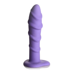 SIMPLY SWEET 7" SWIRL SILICONE DILDO - PURPLE