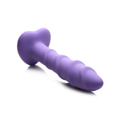 SIMPLY SWEET 7" SWIRL SILICONE DILDO - PURPLE