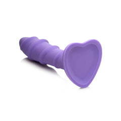 SIMPLY SWEET 7" SWIRL SILICONE DILDO - PURPLE