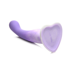 SIMPLY SWEET 7" SLIM G-SPOT SILICONE DILDO - PURPLE WHITE