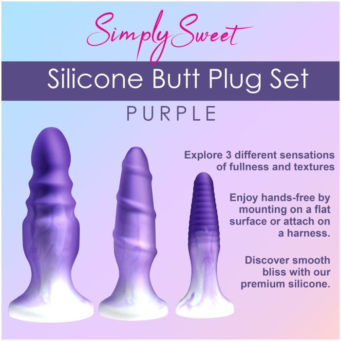 ANAL PLUG PURPLE SIMPLY SWEET SILICONE SET