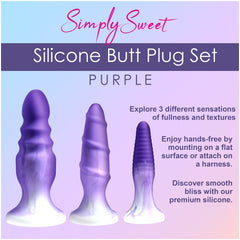 ANAL PLUG PURPLE SIMPLY SWEET SILICONE SET