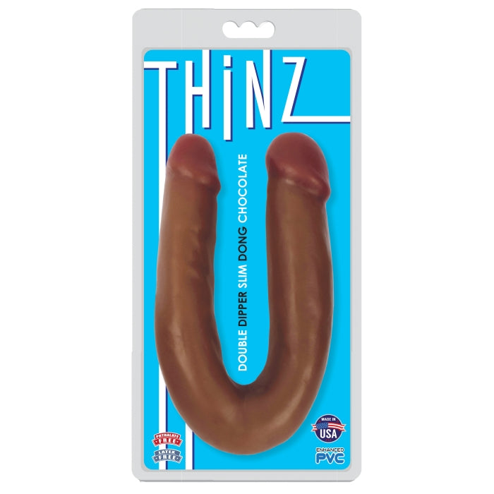 THINZ DOUBLE DIPPER SLIM DOUBLE DONG - CHOCOLATE