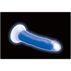 LOLLICOCK 7" GLOW-IN-THE-DARK SILICONE DILDO - BLUE