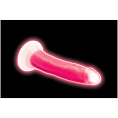 LOLLICOCK 7" GLOW-IN-THE-DARK SILICONE DILDO - PINK