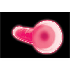 LOLLICOCK 7" GLOW-IN-THE-DARK SILICONE DILDO - PINK