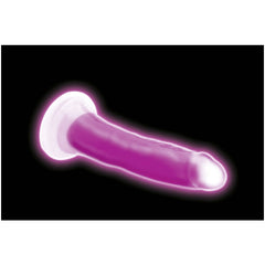 LOLLICOCK 7" GLOW-IN-THE-DARK SILICONE DILDO - PURPLE
