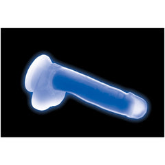 LOLLICOCK 7" GLOW-IN-THE-DARK SILICONE DILDO W/BALLS BLU