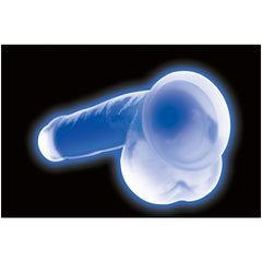 LOLLICOCK 7" GLOW-IN-THE-DARK SILICONE DILDO W/BALLS BLU