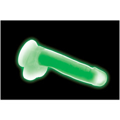 LOLLICOCK 7" GLOW-IN-THE-DARK SILICONE DILDO W/BALLS GRN