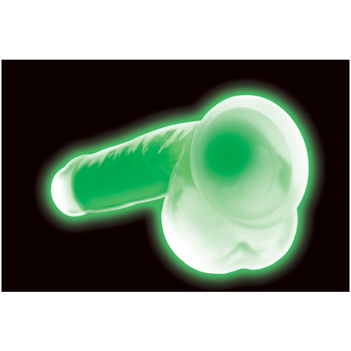 LOLLICOCK 7" GLOW-IN-THE-DARK SILICONE DILDO W/BALLS GRN