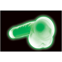 LOLLICOCK 7" GLOW-IN-THE-DARK SILICONE DILDO W/BALLS GRN