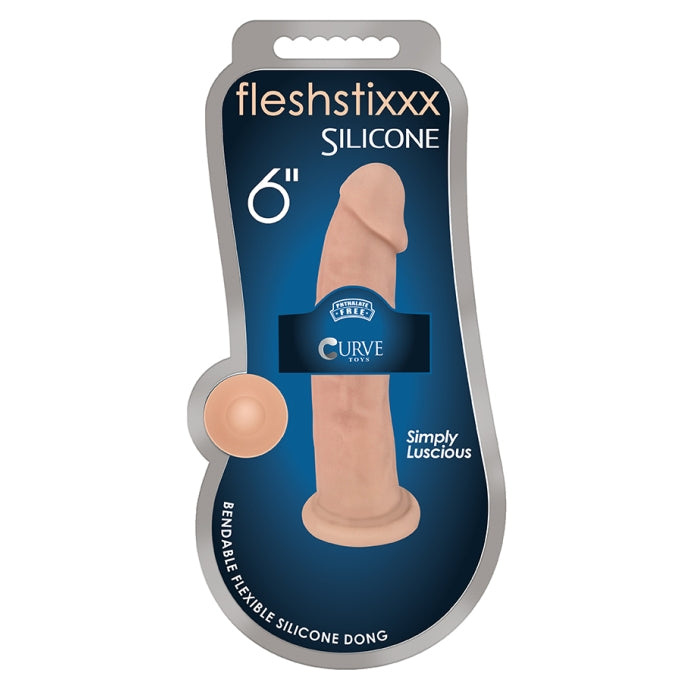 FLESHSTIXXX 6" SILEXPAN SILICONE DONG - VANILLA