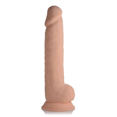FLESHSTIXXX 10" SILICONE DILDO WITH BALLS - VANILLA