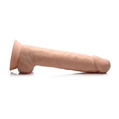 FLESHSTIXXX 10" SILICONE DILDO WITH BALLS - VANILLA