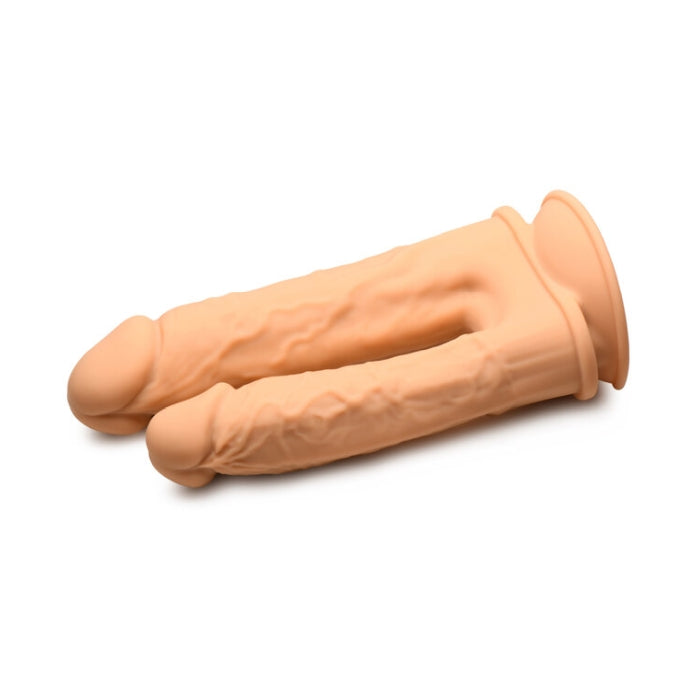 FLESHSTIXXX 6" & 7" DOUBLE DILDO - TAN