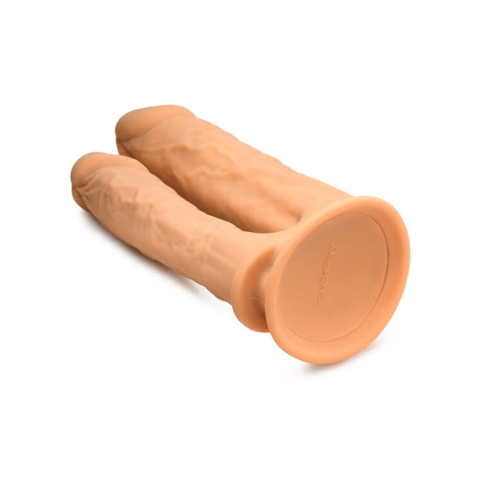 FLESHSTIXXX 6" & 7" DOUBLE DILDO - TAN