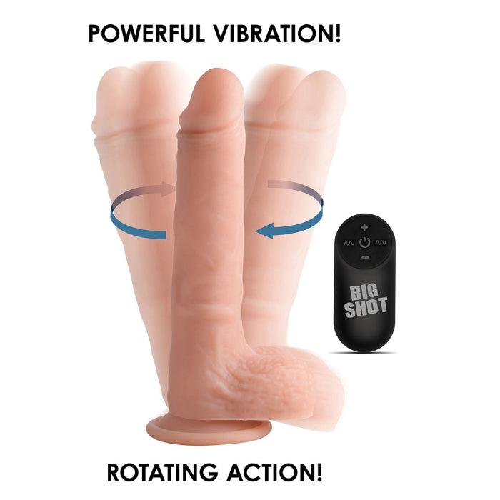 BIG SHOT 9" LIQUID SILICONE ROTATING DILDO W/ BALLS