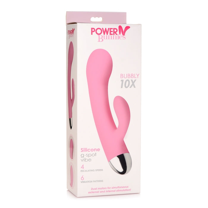 POWER BUNNIES BUBBLY 10X RECHARGE SILICONE G-SPOT VIBE - PINK