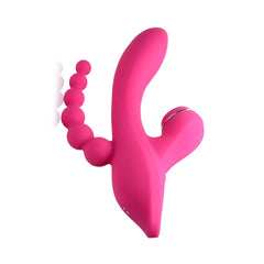 POWER BUNNIES SUCKERS 21X RECHARGE TRIPLE STIMU VIBE - PINK