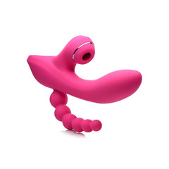 POWER BUNNIES SUCKERS 21X RECHARGE TRIPLE STIMU VIBE - PINK