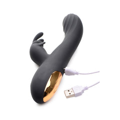 POWER BUNNIES CUDDLES 10X RECHARGE SILICONE RABBIT - BLACK