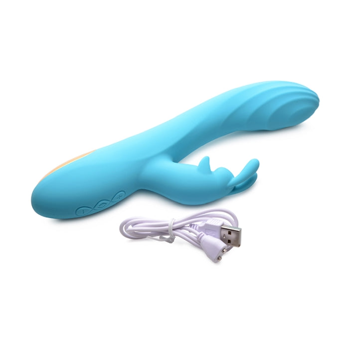 POWER BUNNIES SNUGGLES 10X RECHARGE SILICONE RABBIT - TEAL