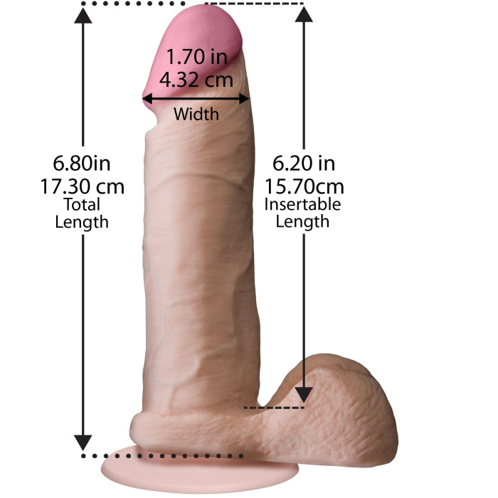THE REALISTIC COCK UR3 6IN - WHITE