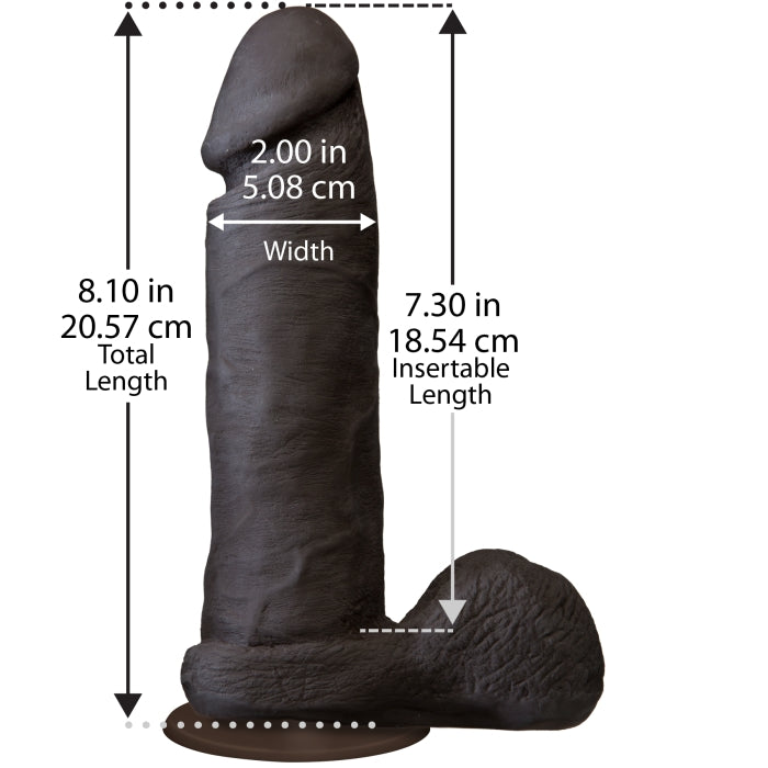 THE REALISTIC COCK UR3 8IN - BLACK