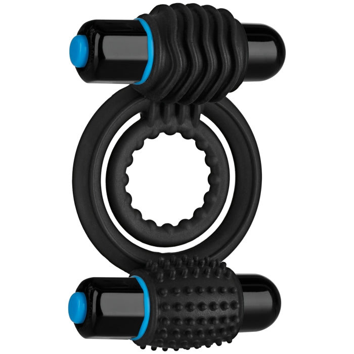 OPTIMALE - VIBRATING DOUBLE C-RING SILICONE - BLACK