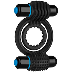 OPTIMALE - VIBRATING DOUBLE C-RING SILICONE - BLACK