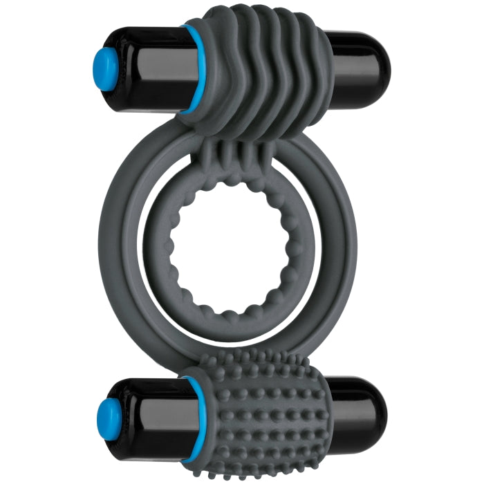 OPTIMALE - VIBRATING DOUBLE C-RING SILICONE - SLATE