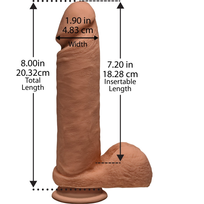 THE D PERFECT D 8" W/ BALLS - ULTRASKYN - CARAMEL
